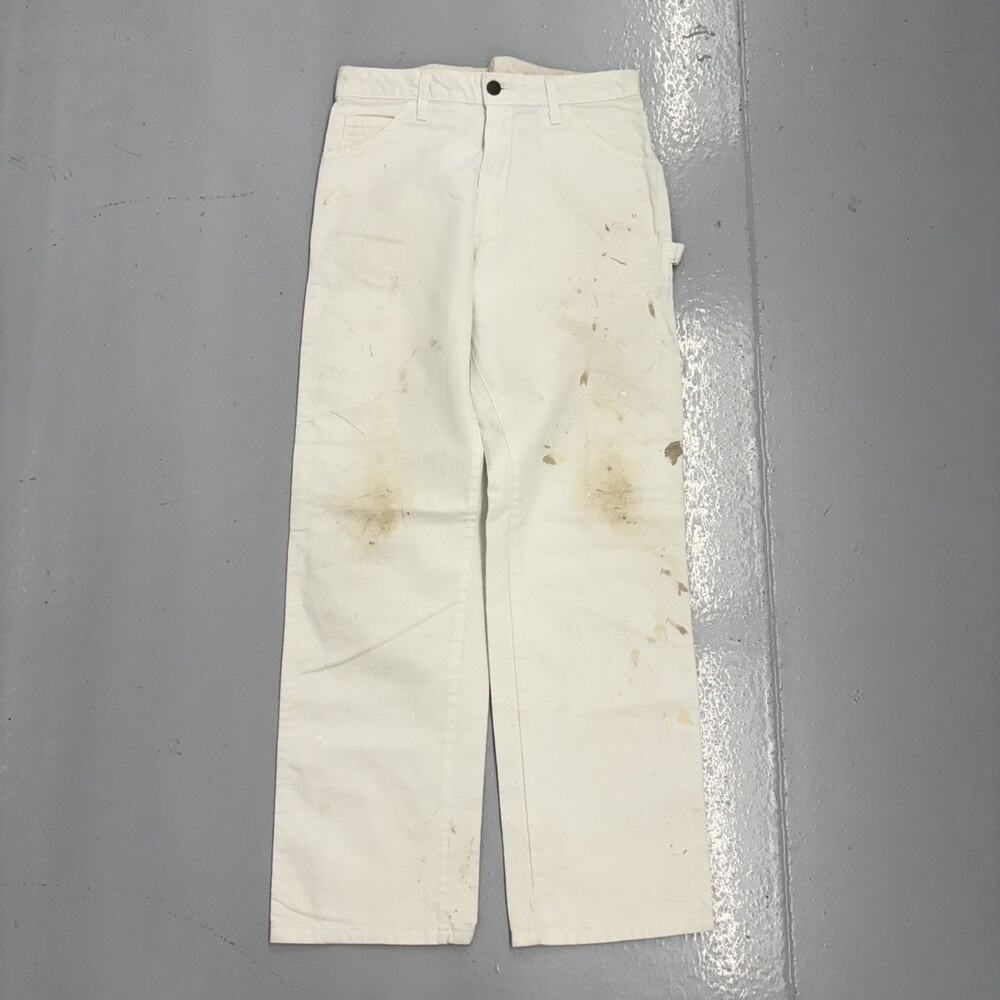 Vintage 90s Dickies White Carpenter Painters Pants 30x29